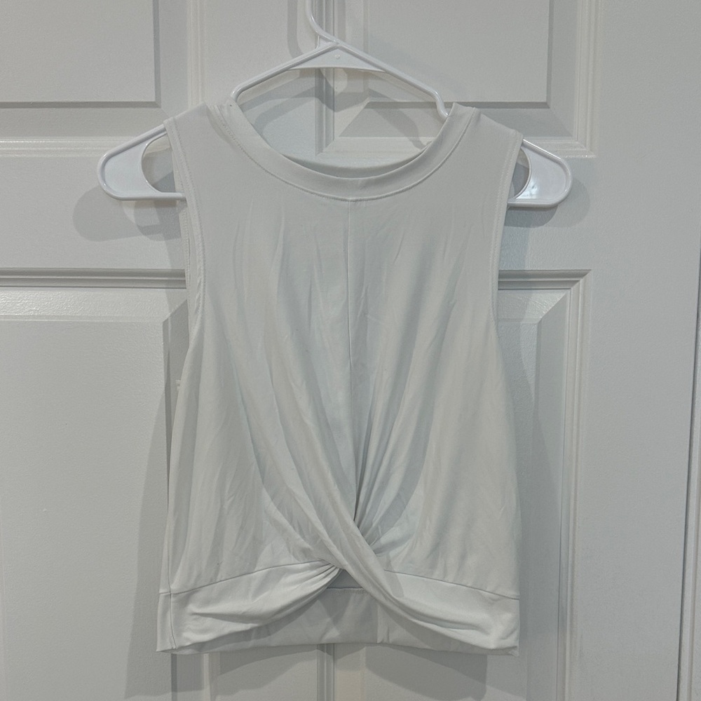 Beyond Yoga White Twist Front Tank Top